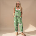Women's Cow Print Relaxed-Fit Adjustable-Strap Jumpsuit