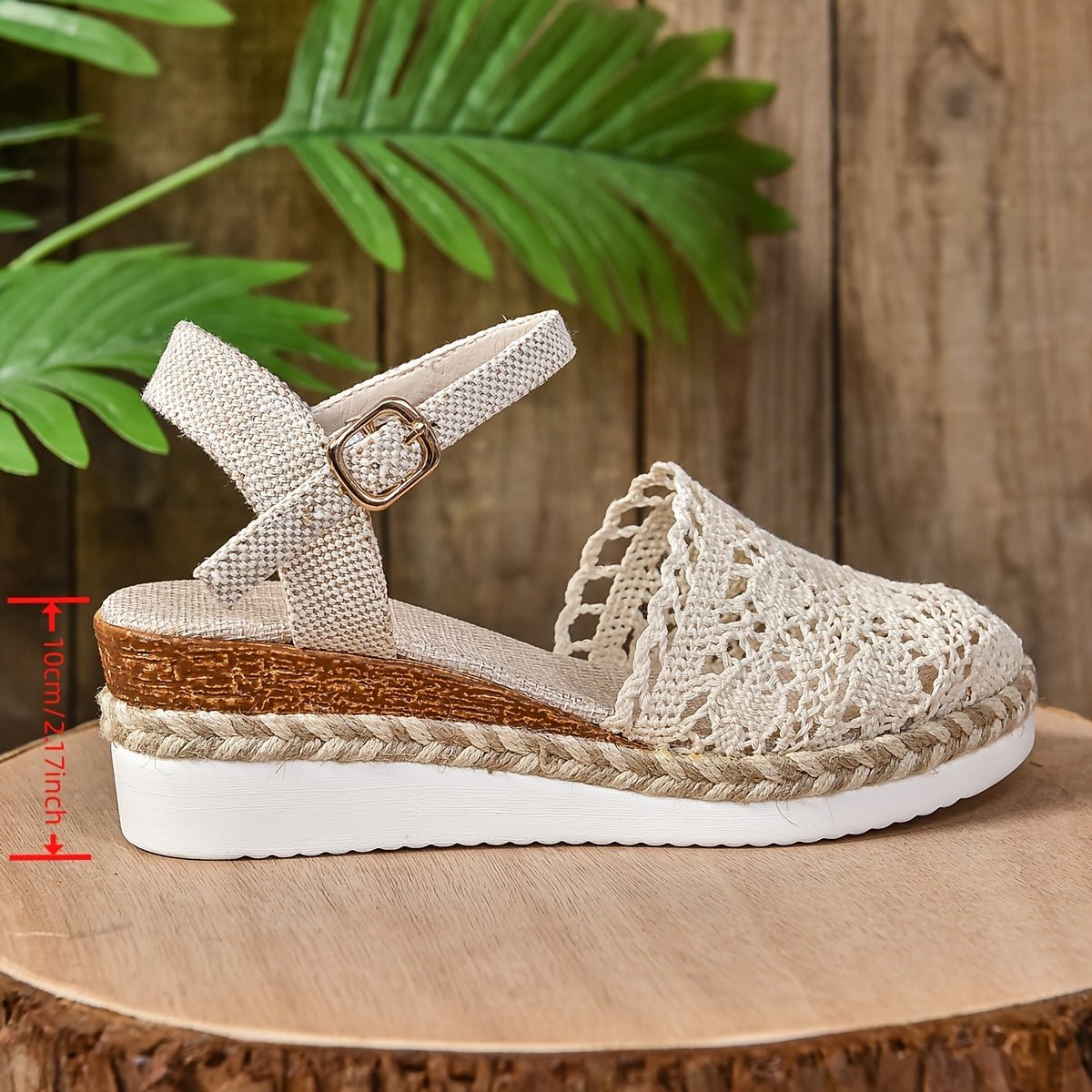 Women's Crochet Ankle-Strap Comfortable Sandals Espadrille Platform
