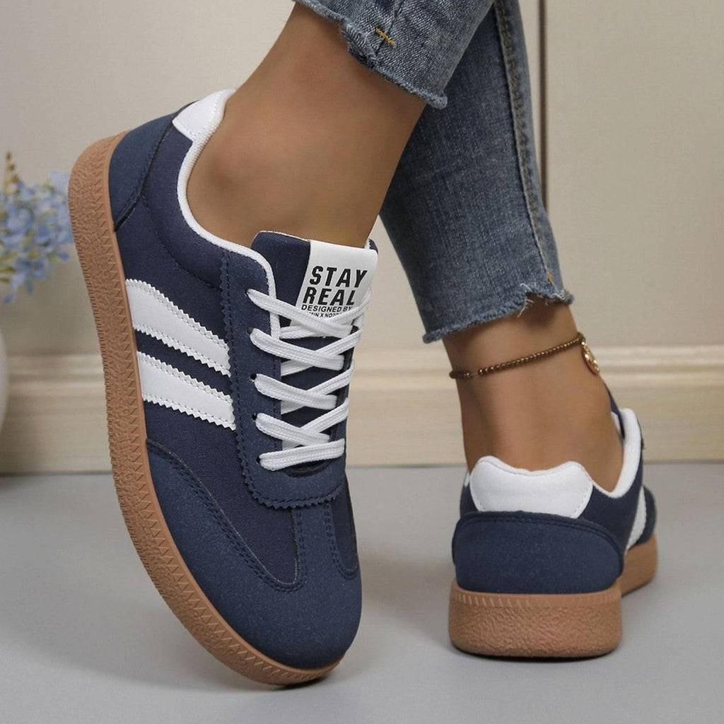 Women's Cushioned Lace-Up Retro Low-Top Fashion Sneakers