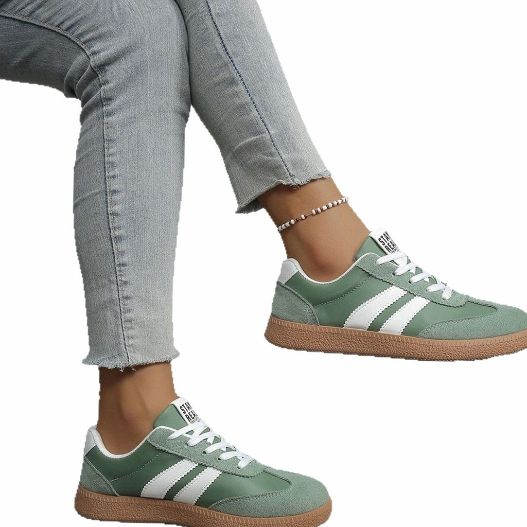 Women's Cushioned Lace-Up Retro Low-Top Fashion Sneakers