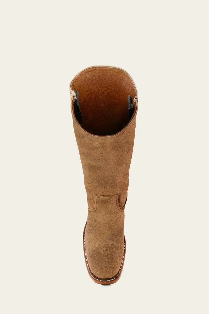 Women's Dark Brown Leather Knee-High Block-Heel Boots