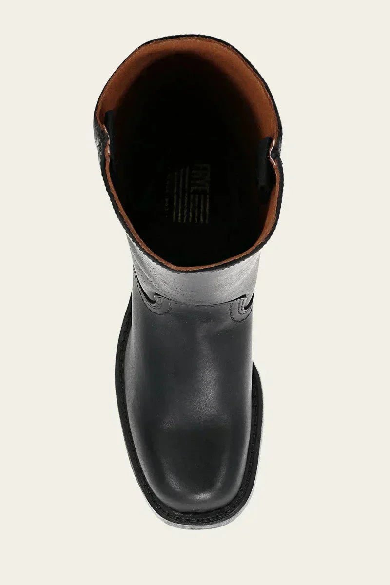 Women's Dark Brown Leather Knee-High Block-Heel Boots