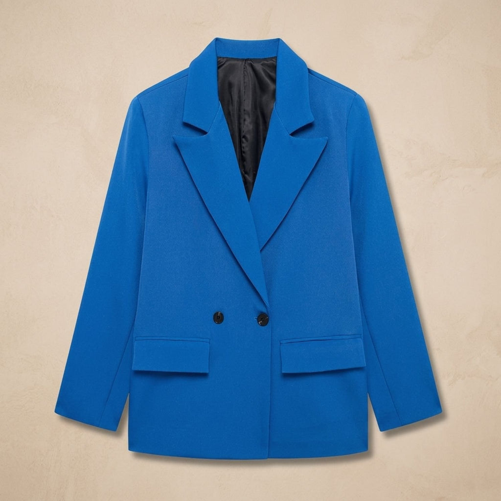 Women's Double-Breasted Tailored Straight-Fit Blazer Jacket