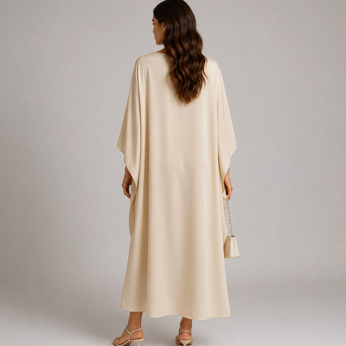 Women's Draped Cape Sleeve Maxi Evening Gown