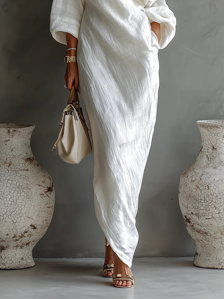 Women's Dress Elegant One-Shoulder Maxi Long Sleeve