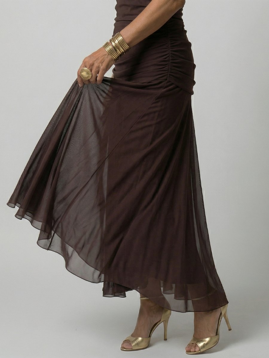 Women's Dress Off-Shoulder Draped V-Neck Floral Midi