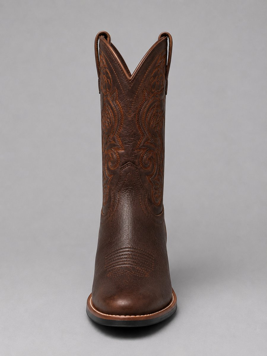 Women's Embroidered Leather Pull-On Western Ankle Boots