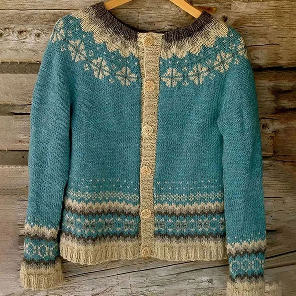 Women's Fair Isle Button-Front Knit Cardigan Sweater