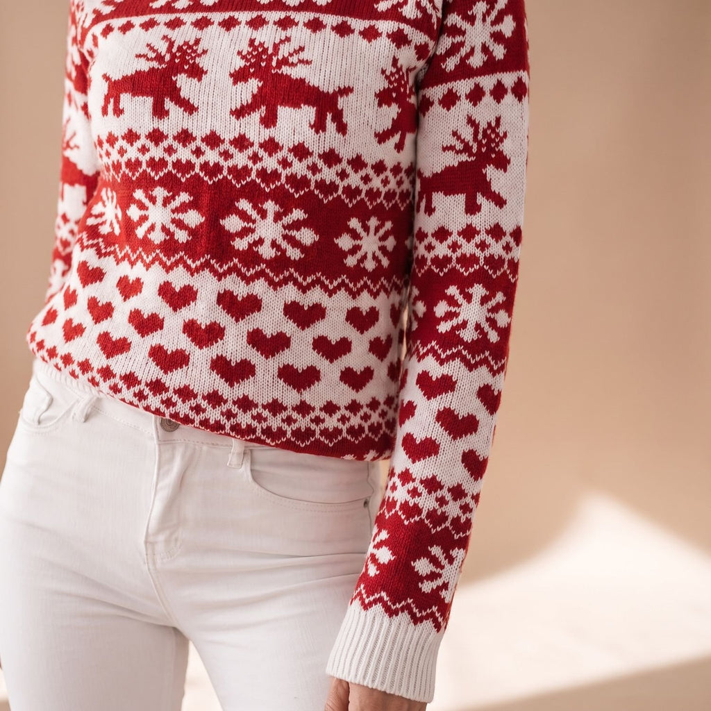 Women's Fair Isle Christmas Knit Crew-Neck Sweater