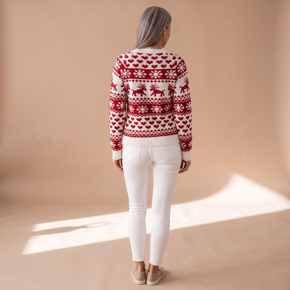 Women's Fair Isle Christmas Knit Crew-Neck Sweater