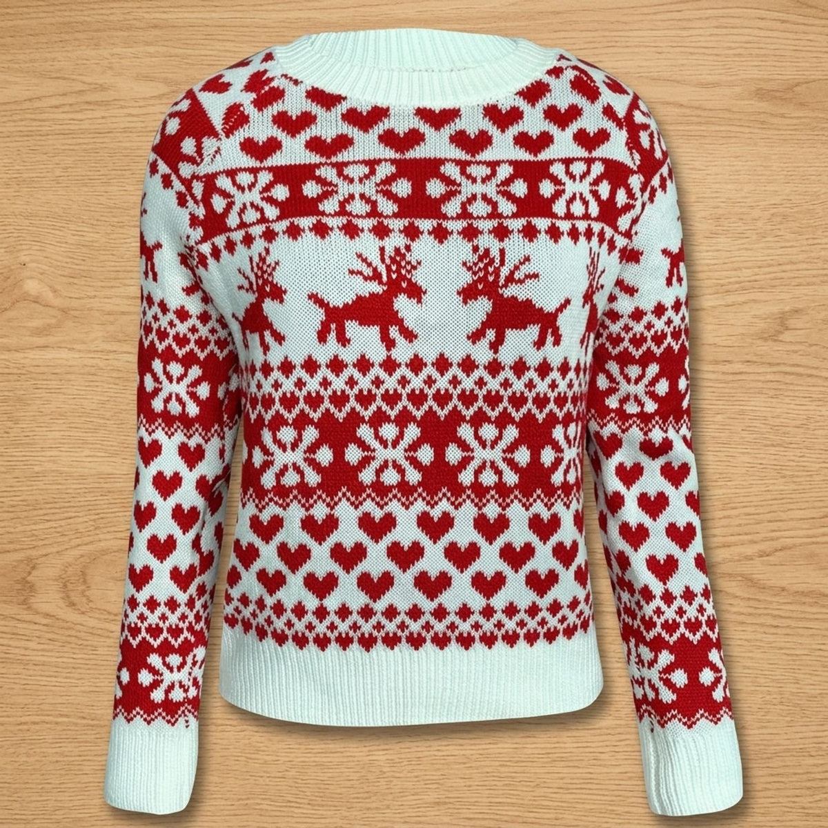 Women's Fair Isle Christmas Knit Crew-Neck Sweater