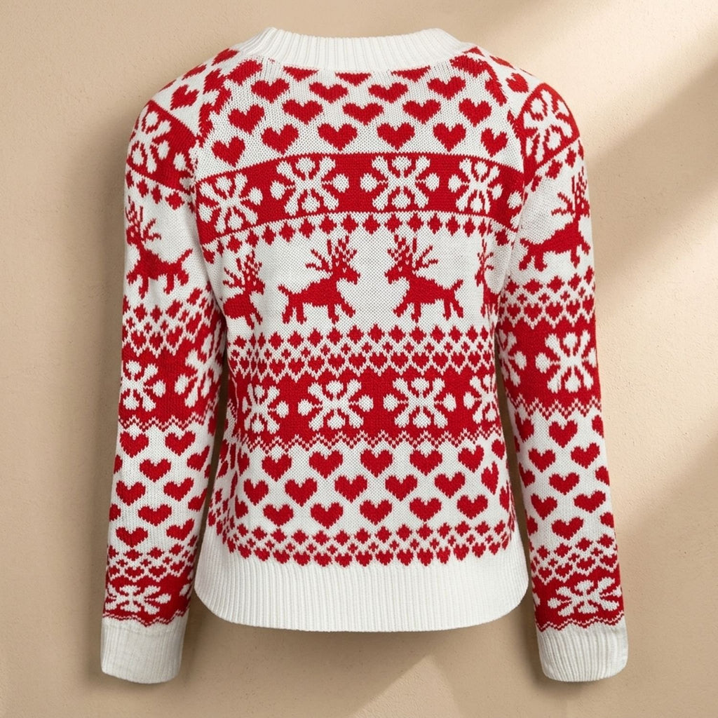 Women's Fair Isle Christmas Knit Crew-Neck Sweater