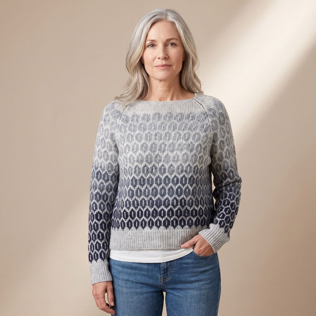 Women's Fair Isle Knit Crewneck Long-Sleeve Sweater