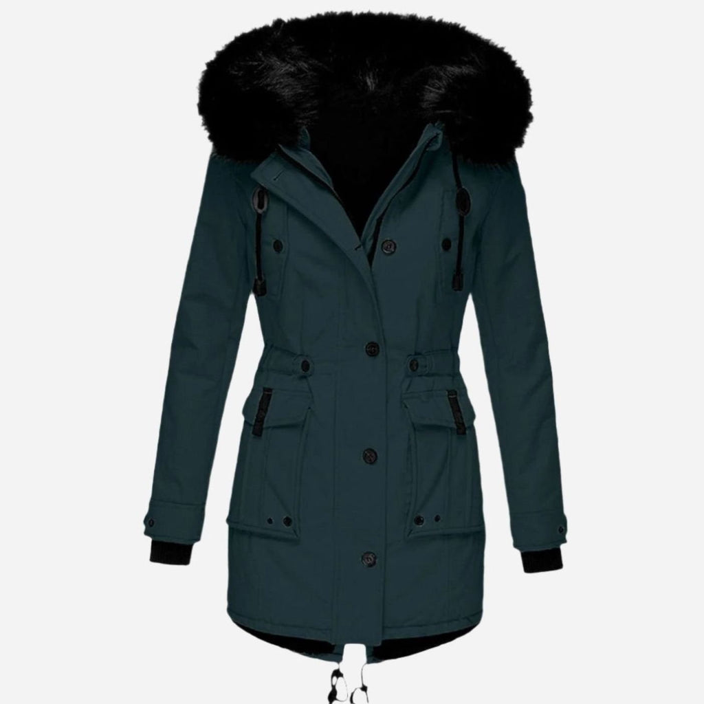 Women's Faux Fur Hooded Insulated Winter Parka Coat