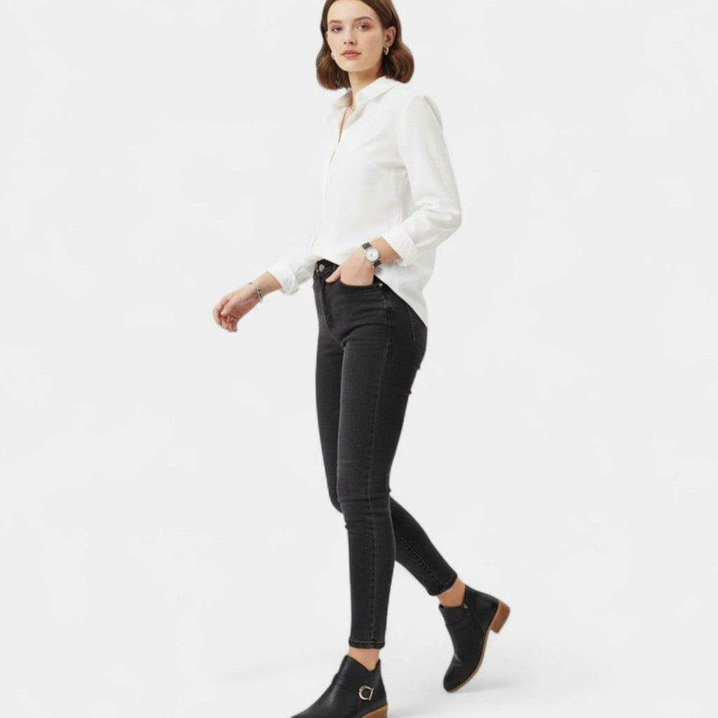 Women's Faux Leather Buckle-Strap Low-Heel Ankle Boots