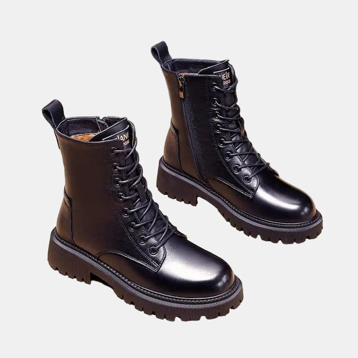 Women's Faux Leather Lace-Up Sherpa-Lined Knee High Boots