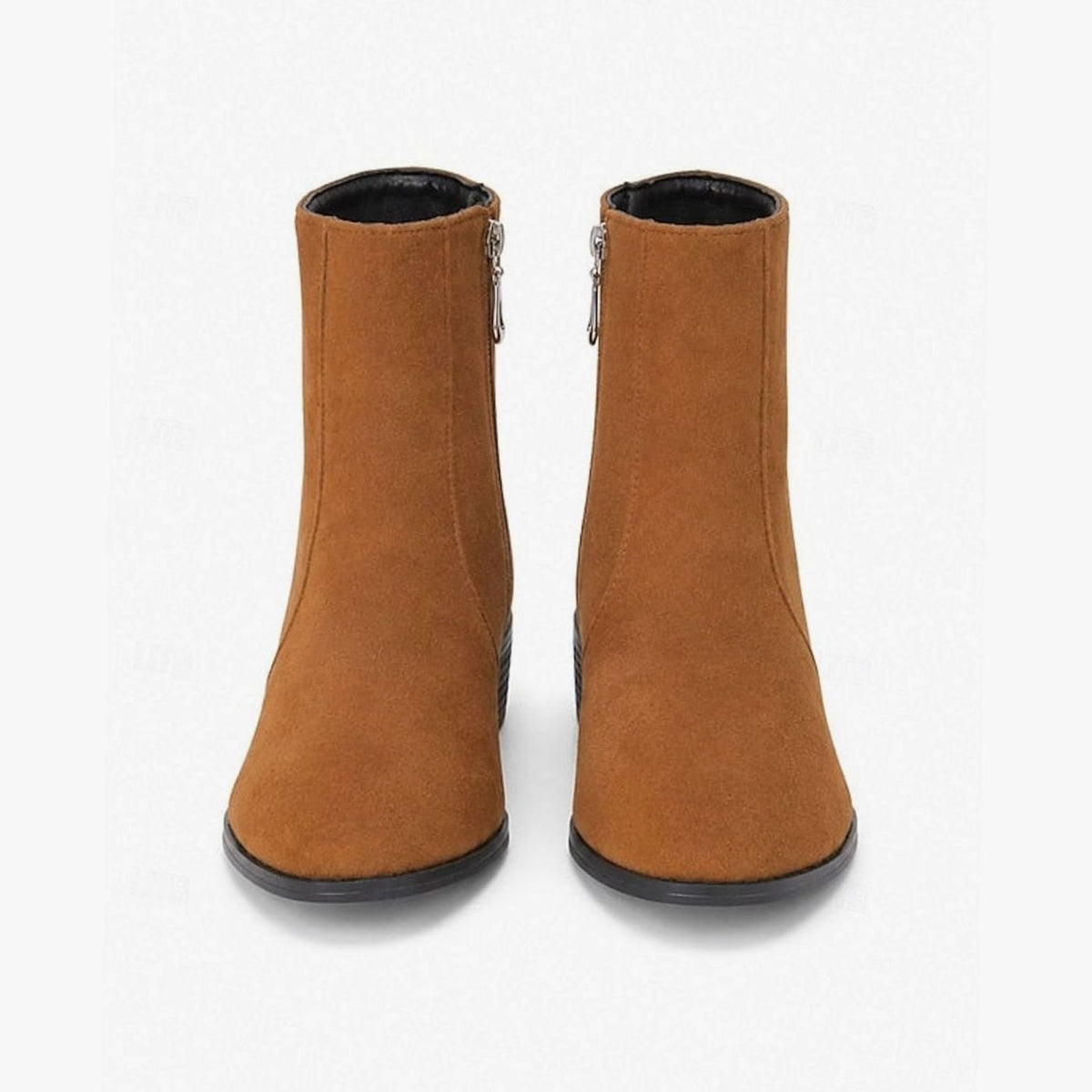 Women's Faux Suede Side-Zip Block Heel Ankle Boots