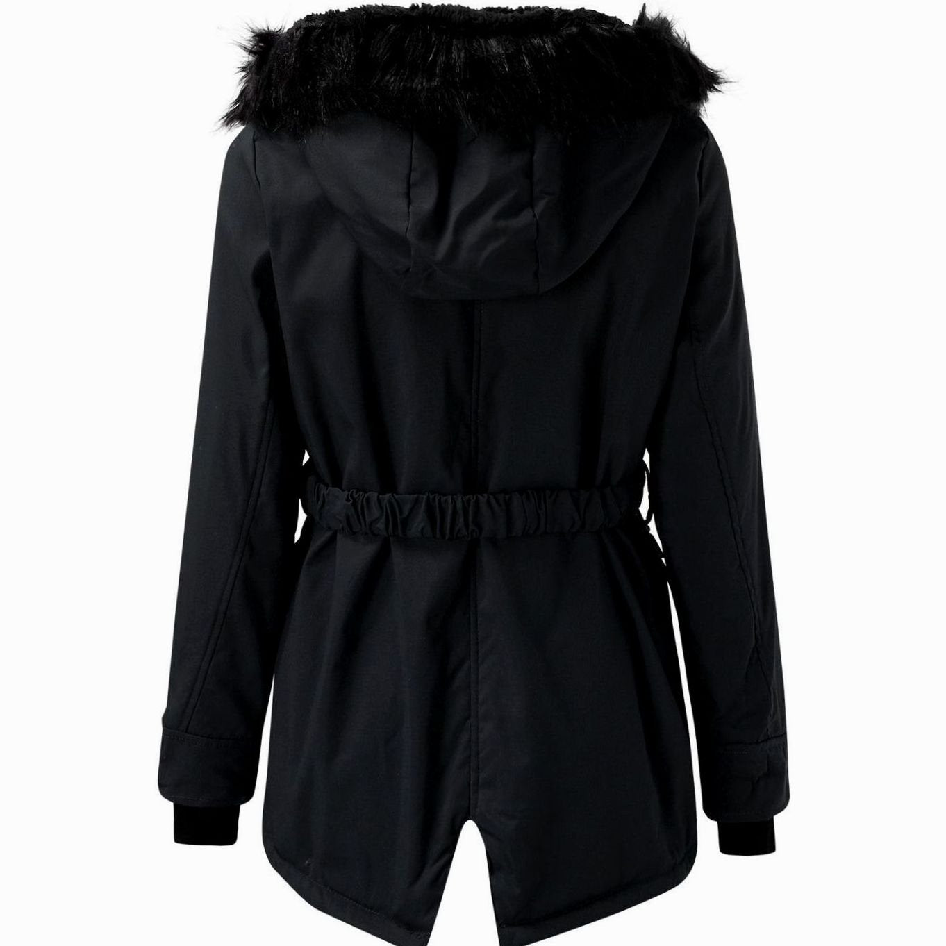 Women's Fitted Faux Fur Hooded Parka Winter Coat