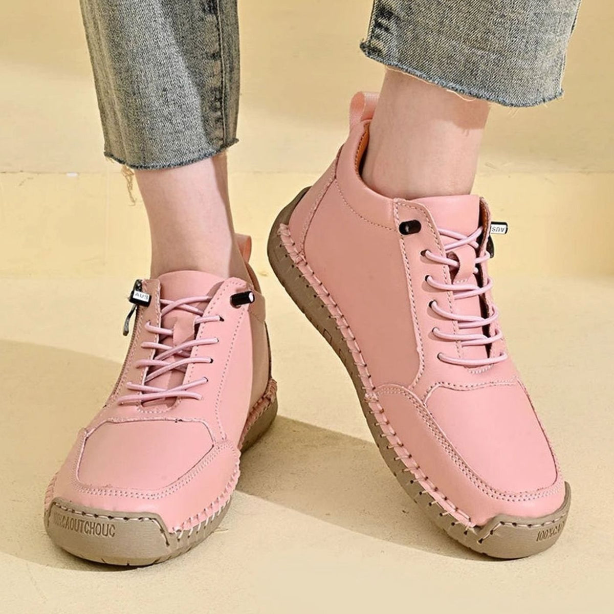 Women's Flat Ankle Boots Retro Round-Toe Side-Zip Booties