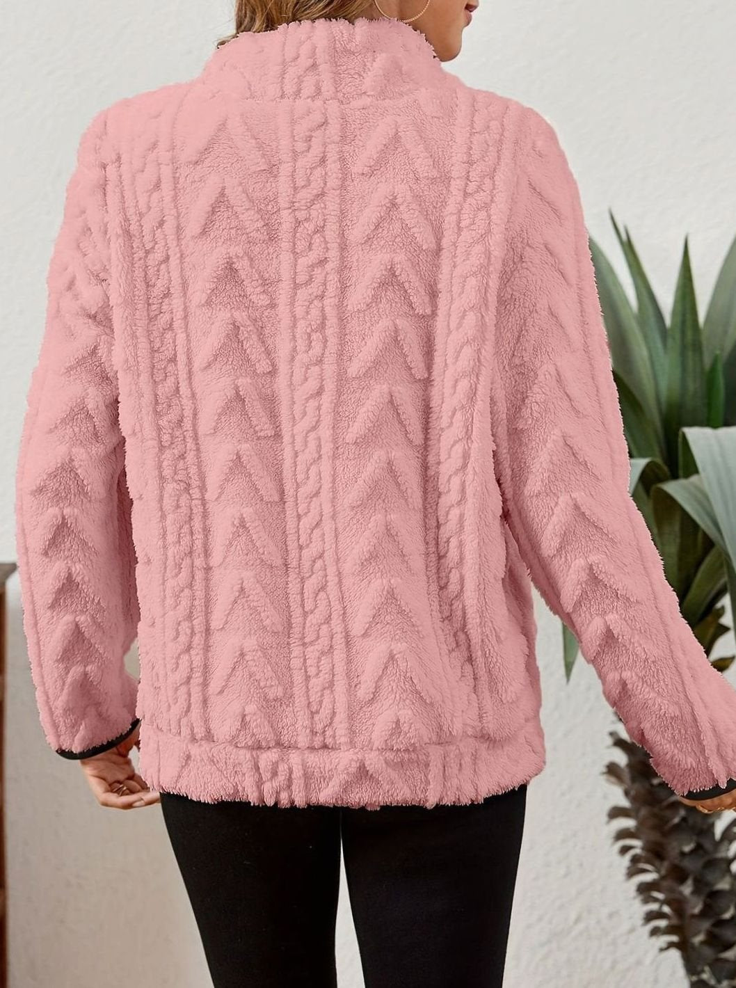 Women's Fleece Half-Zip Pullover Sweater Kangaroo Pocket
