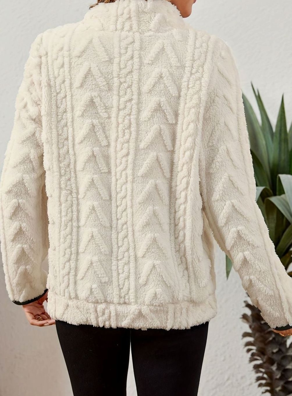 Women's Fleece Half-Zip Pullover Sweater Kangaroo Pocket