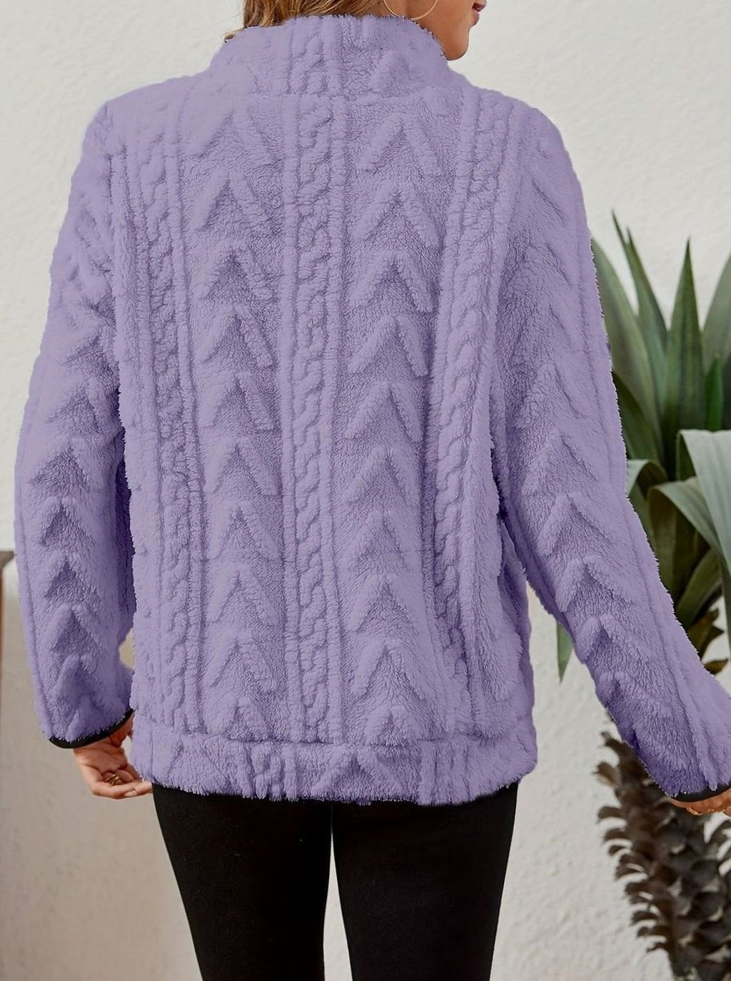 Women's Fleece Half-Zip Pullover Sweater Kangaroo Pocket