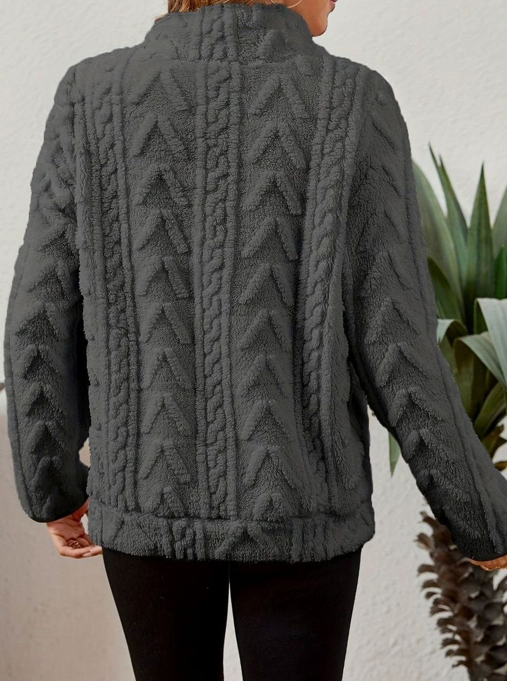 Women's Fleece Half-Zip Pullover Sweater Kangaroo Pocket
