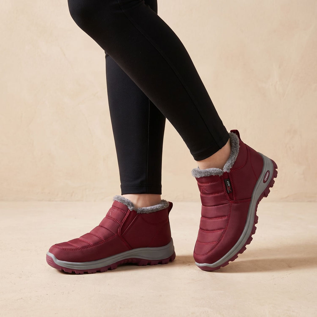 Women's Fleece-Lined Quilted Slip-On Ankle Boots