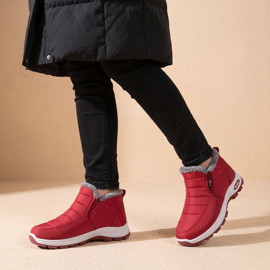 Women's Fleece-Lined Quilted Slip-On Ankle Boots
