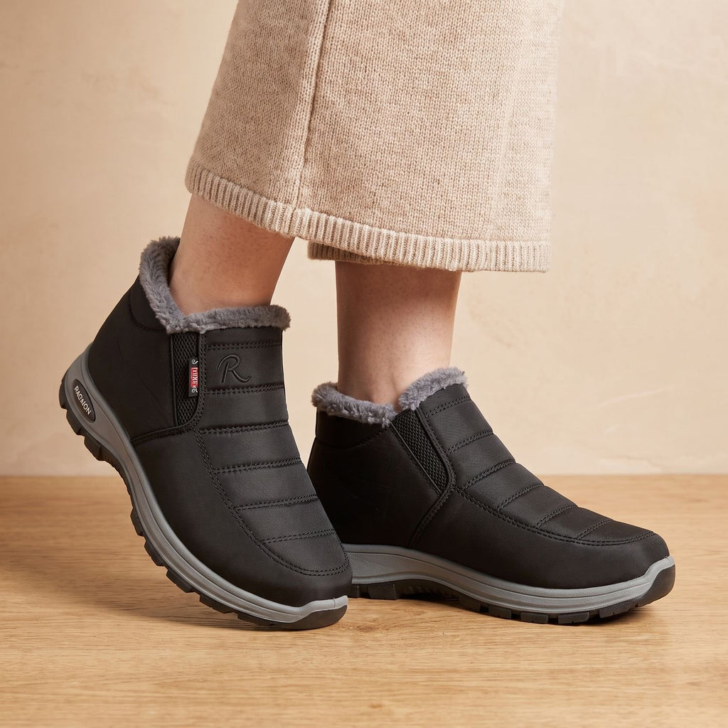 Women's Fleece-Lined Quilted Slip-On Ankle Boots