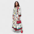 Women's Floral Bell-Sleeve Tiered Maxi Dress - White