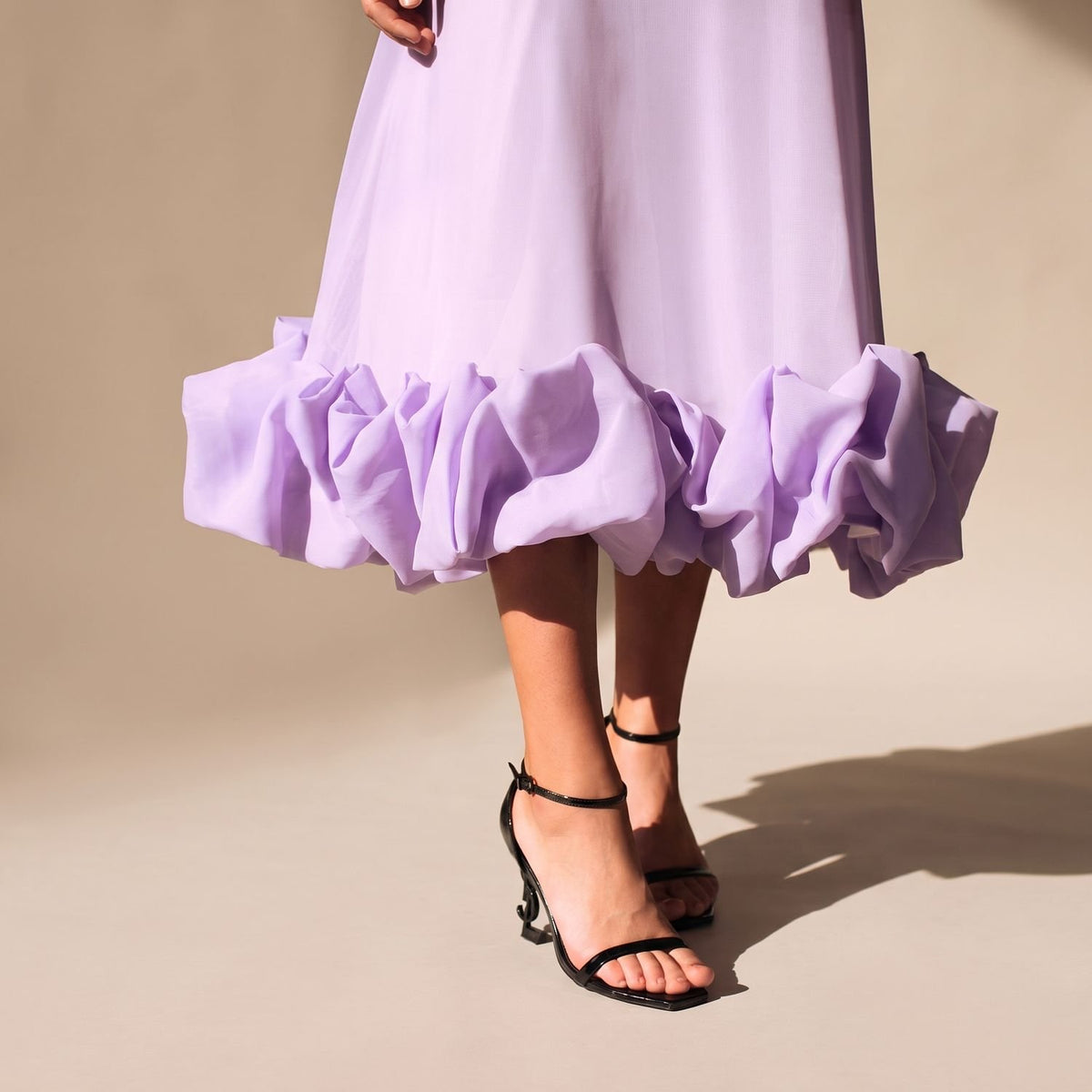 Women's Flowy Formal Maxi Dress Spaghetti Strap Ruffle Hem