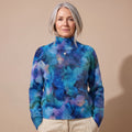 Women's Forest Print Turtleneck Knit Sweater - Blue