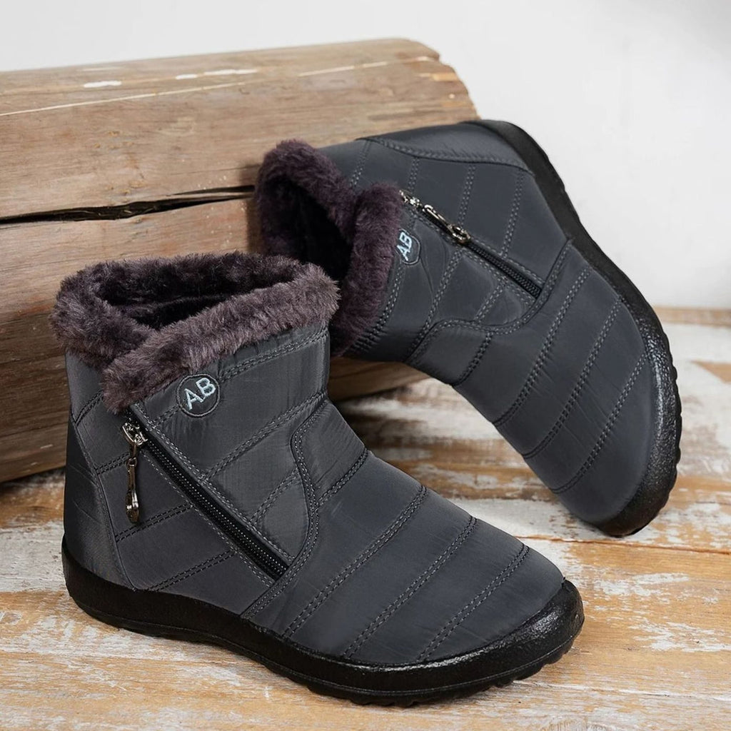 Women's Fur-Lined Zipper Ankle Winter Snow Boots