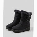 Women's Fur-Trimmed Slip-On Winter Snow Boots - Black