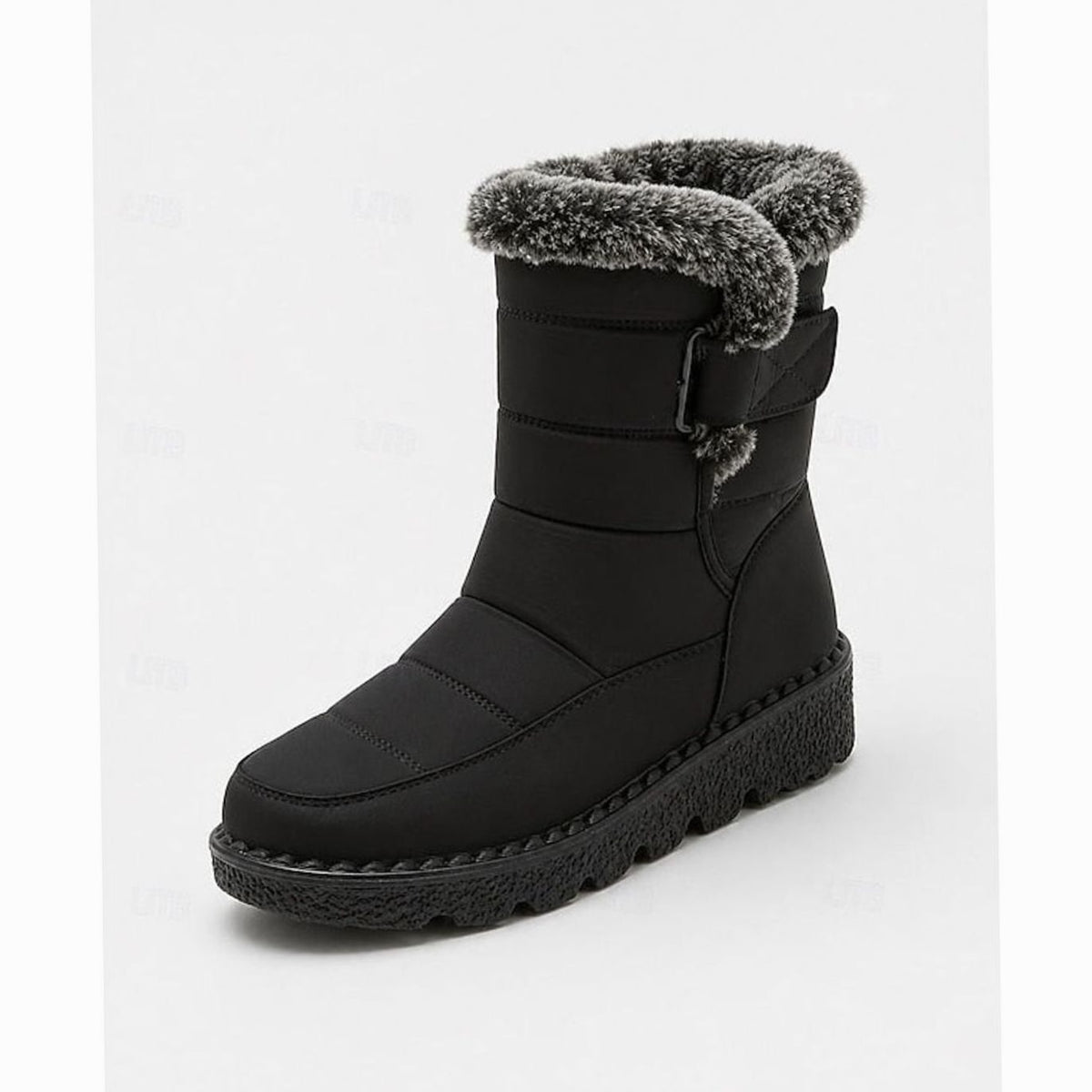 Women's Fur-Trimmed Slip-On Winter Snow Boots