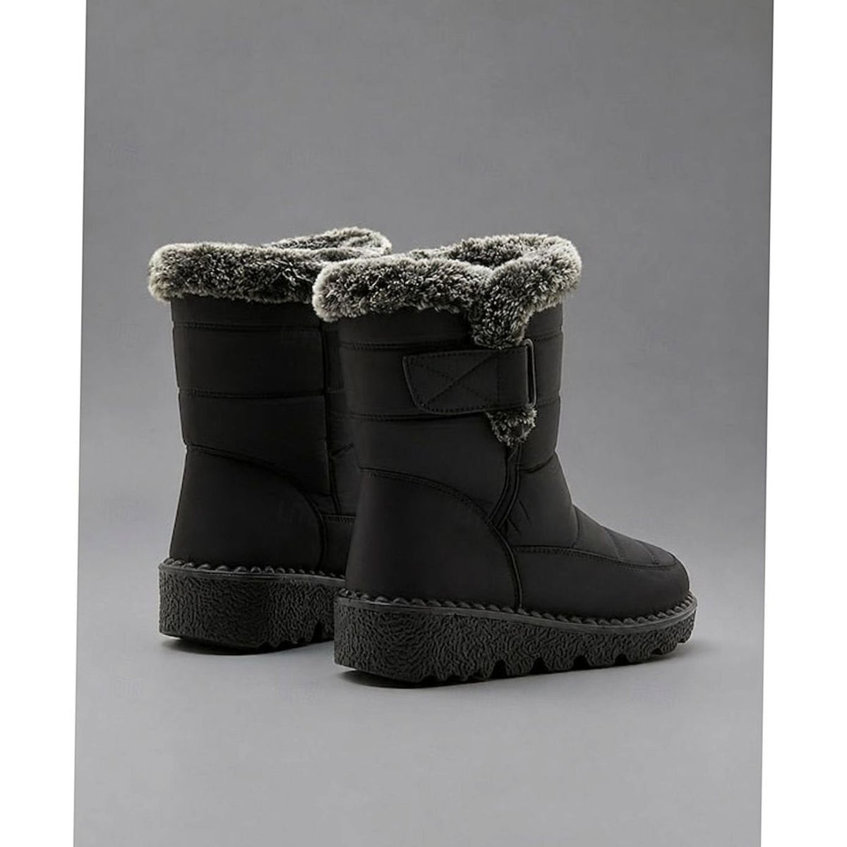 Women's Fur-Trimmed Slip-On Winter Snow Boots