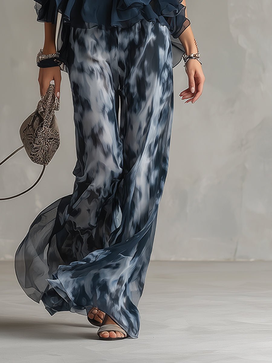Women's Halter Neck Wide-Leg Two-Piece Set