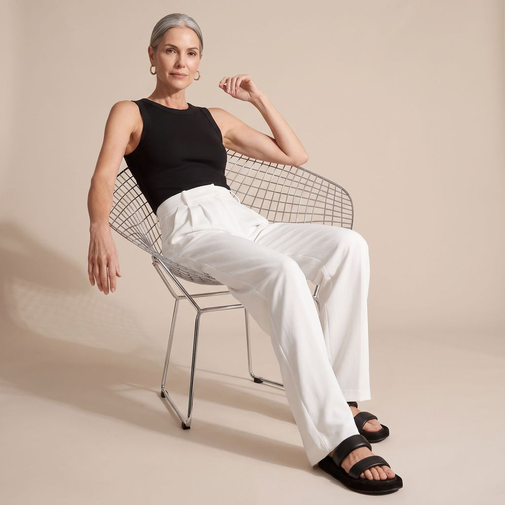 Women's High-Waist Wide-Leg Tailored Dress Pants