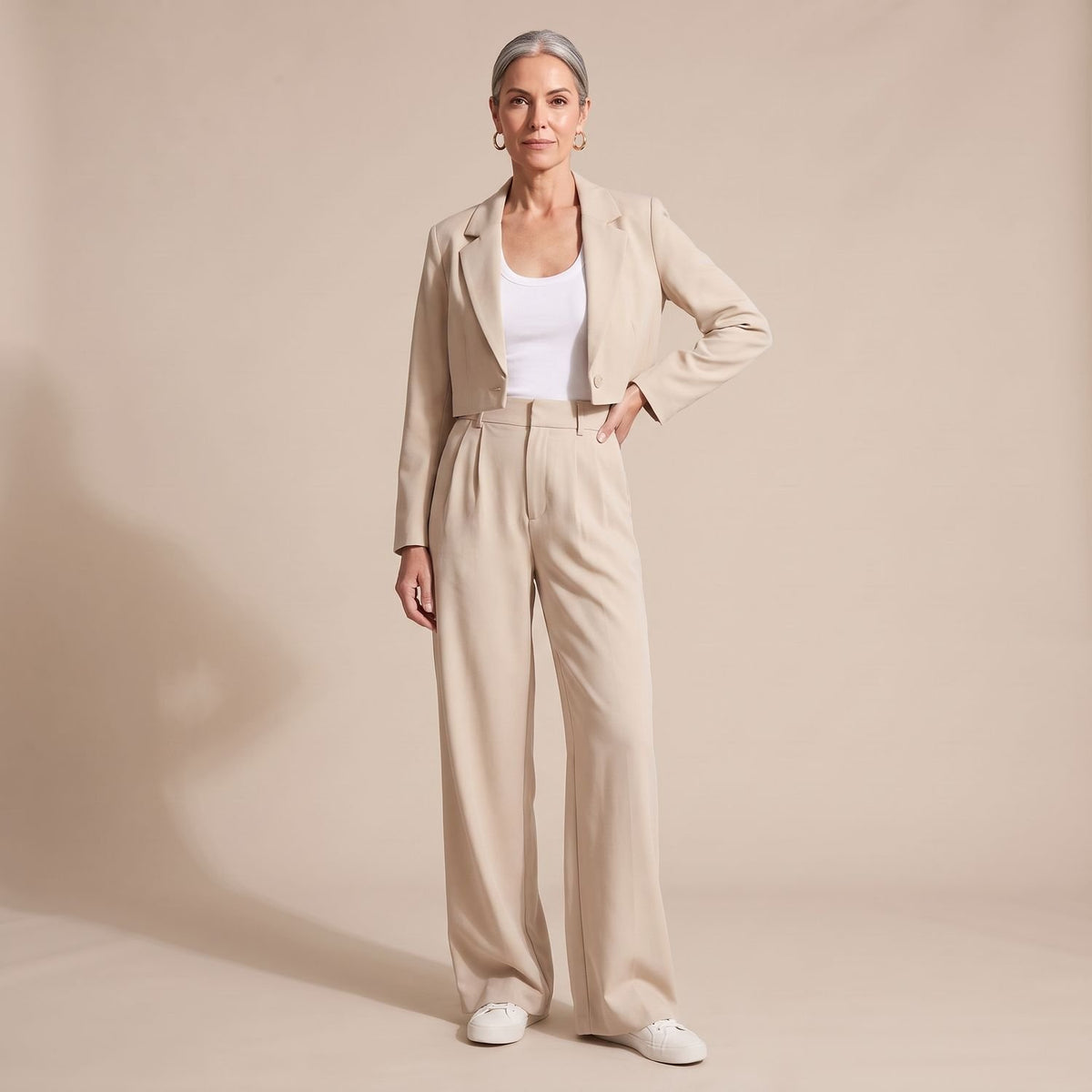 Women's High-Waist Wide-Leg Tailored Dress Pants