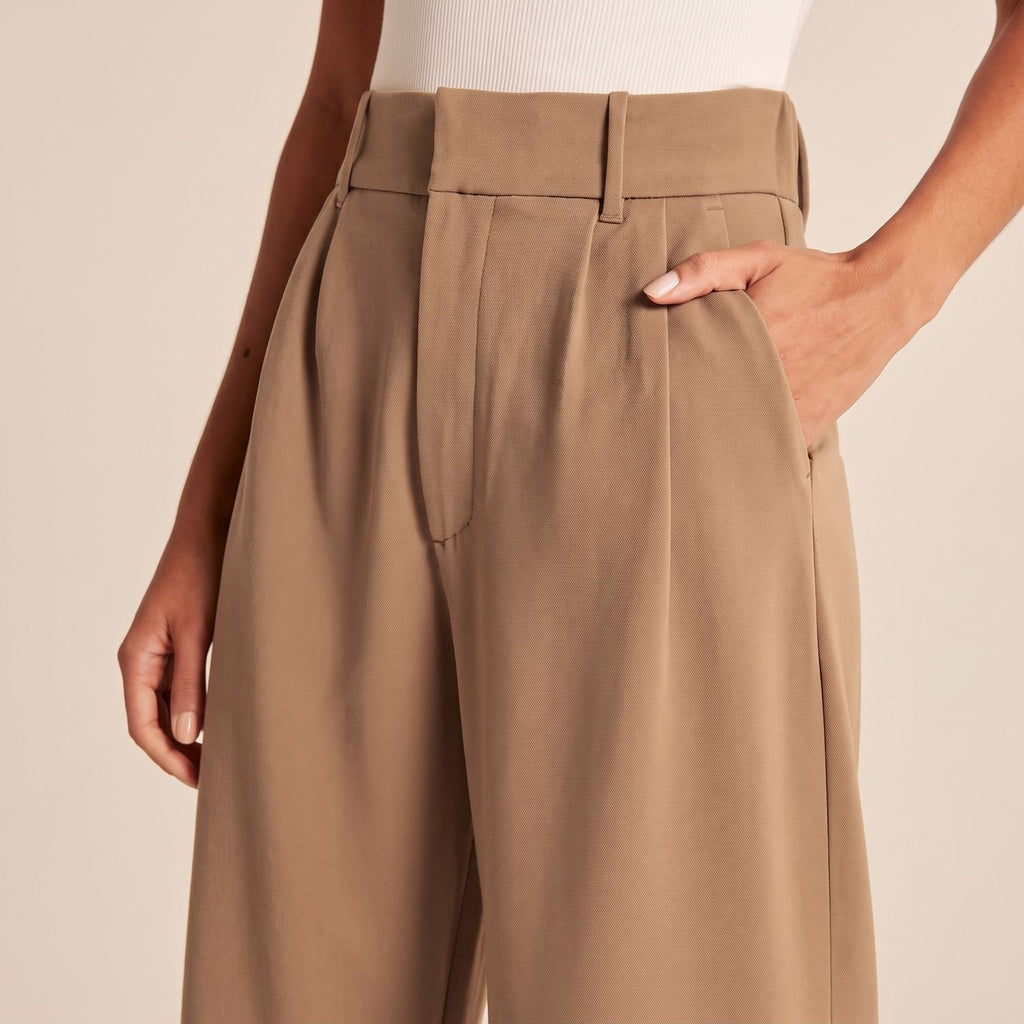 Women's High-Waist Wide-Leg Tailored Dress Pants