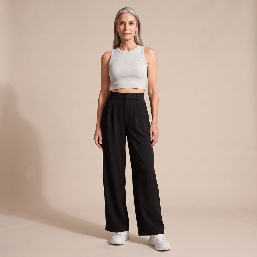 Women's High-Waist Wide-Leg Tailored Dress Pants