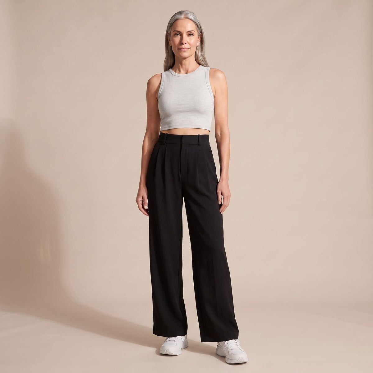 Women's High-Waist Wide-Leg Tailored Dress Pants