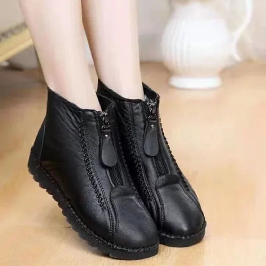 Women's Knee High Boots Waterproof Slip-Resistant Leather Ankle Booties