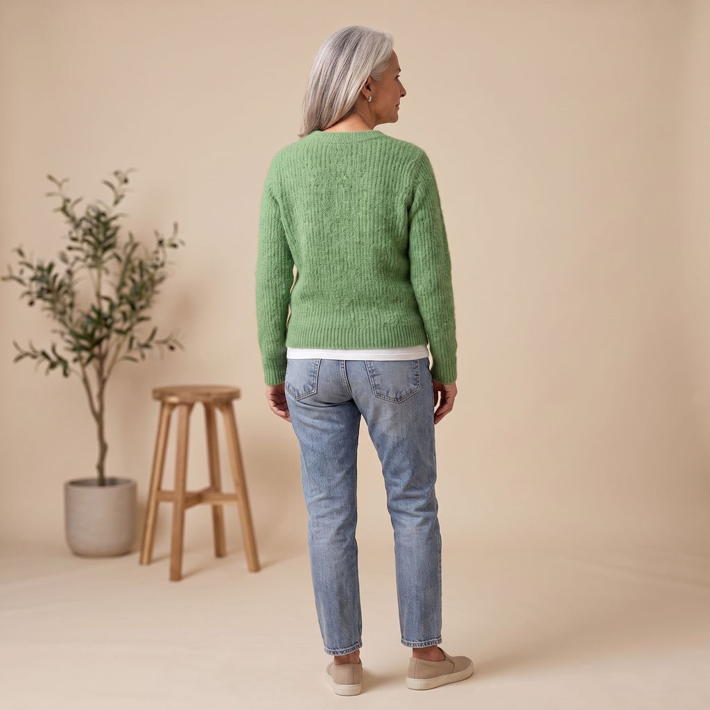 Women's Knit Crewneck Pullover Sweater Sheep Graphic