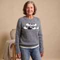 Women's Knit Crewneck Pullover Sweater Sheep Intarsia