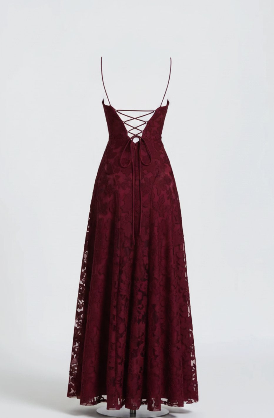 Women's Lace Spaghetti-Strap Formal Maxi Gown Christmas Party Dress