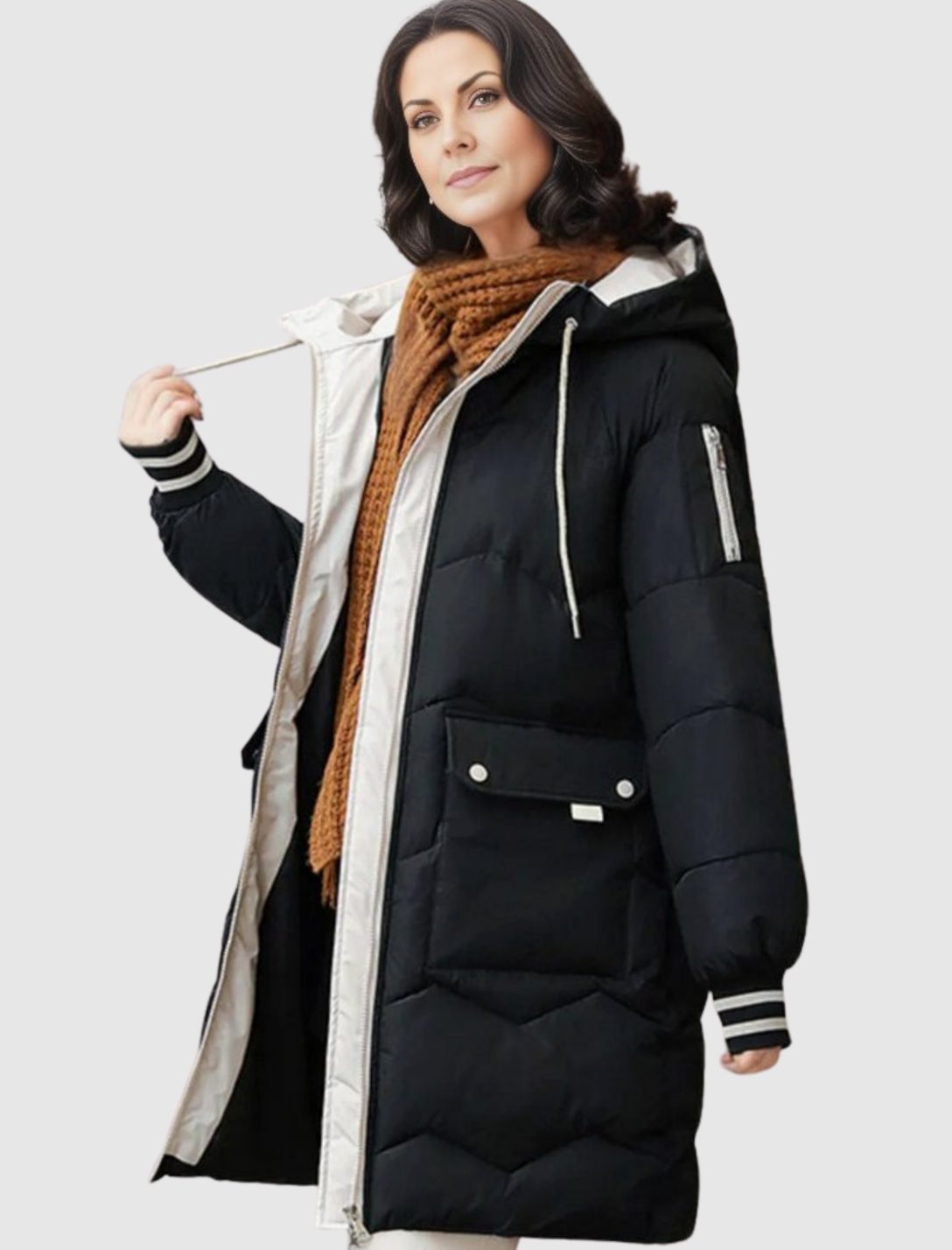 Women's Long Insulated Hooded Puffer Winter Coat