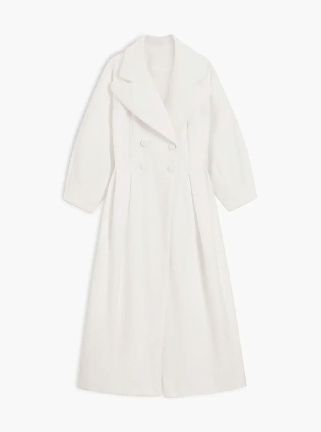 Women's Longline Double-Breasted Tailored Wool Coat