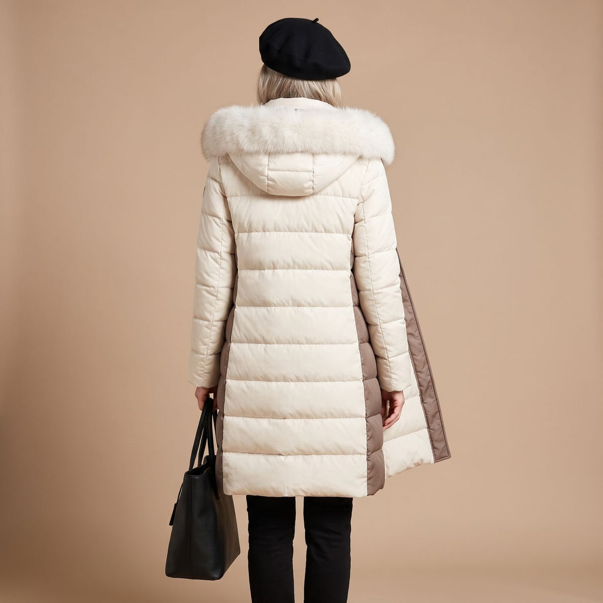 Women's Luxury Parka Fur-Hood Long Quilted Winter Coat